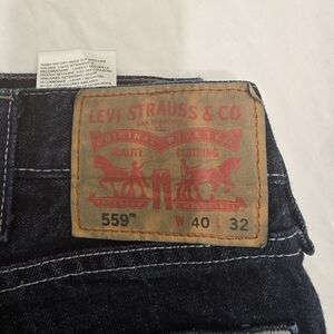 Levi Strauss & Co 559 Dark Blue Relaxed Fit All Occasions Denim Jean Men W40 L32